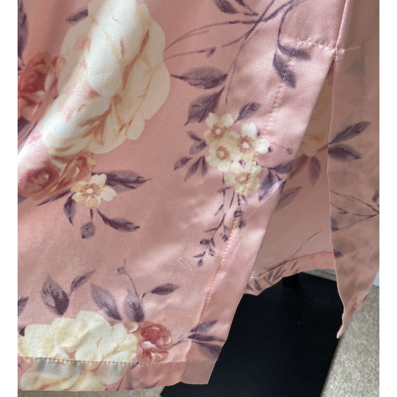 Miss Elaine Sz L Pink Floral Full Length Nightgown/Housecoat Pockets 861186 - Picture 7 of 10